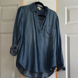 Anthropologie Cloth and Stone Blue Denim Shirt